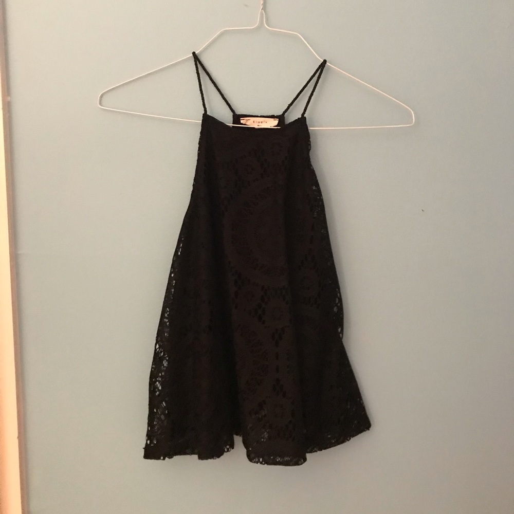 Black lace halter top